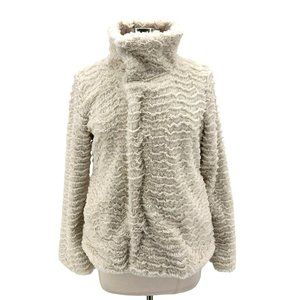 Patagonia Pelage Faux Fur Ivory Zipper Snap Button Jacket Womens Medium